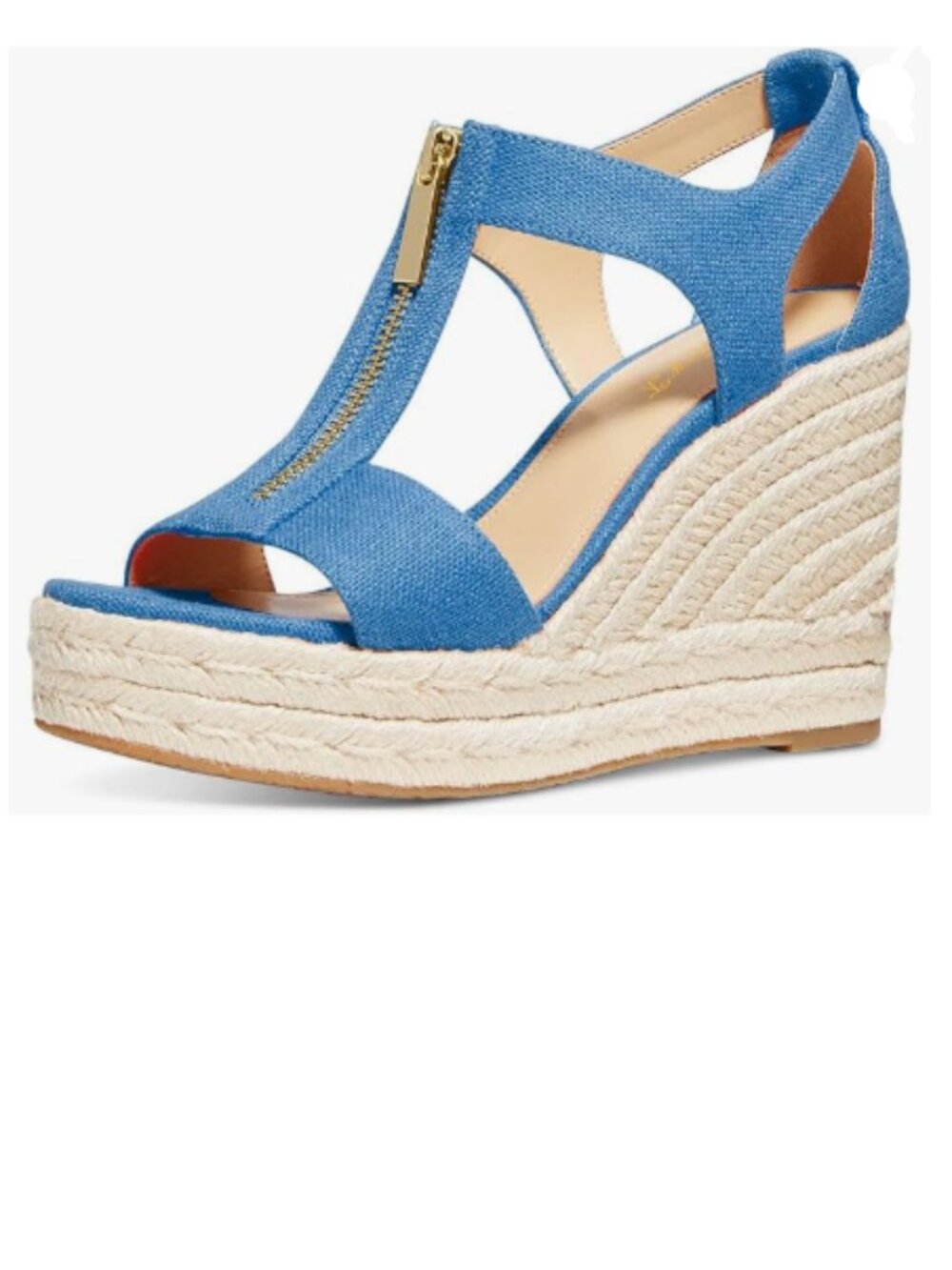 FOWT Blue Espadrille Platform Wedge Sandal Open Toe High Heel Hollow Cut Shoes